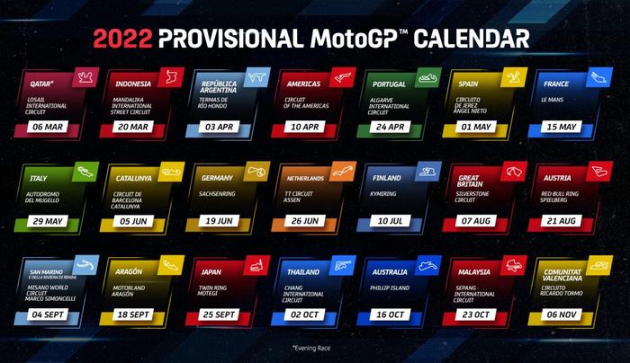 Kalender Sementara MotoGP 2022