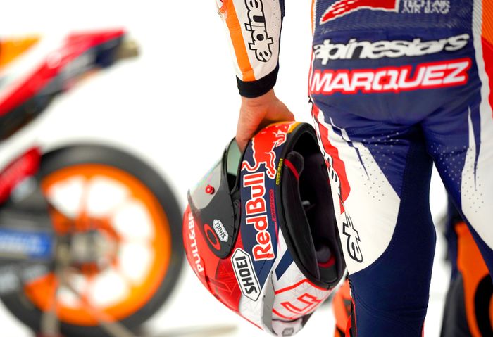 Marc Marquez hadir dalam sesi foto tim Repsol Honda, Tanda sudah siap tampil balapan pada MotoGP 2021?