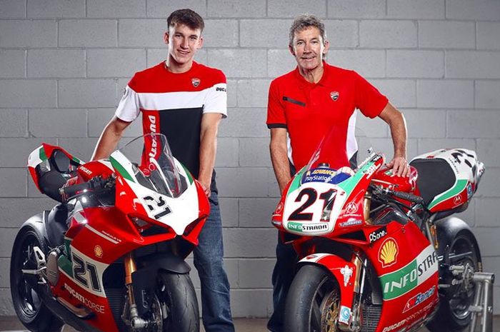 Oli Bayliss dan ayahnya, Troy Bayliss. meneruskan nama besar keluarga Bayliss bersama pabrikan Ducati