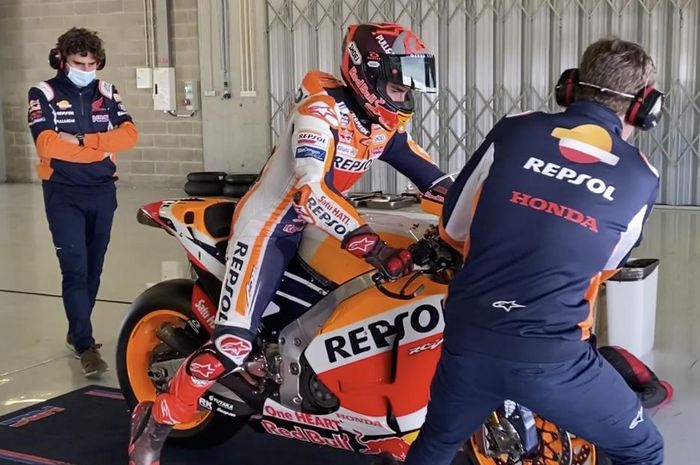 Gelaran MotoGP Qatar 2021 semakin dekat, Marc Marquez kembali geber motor Honda RC213V-S di sirkuit Portimao Portugal