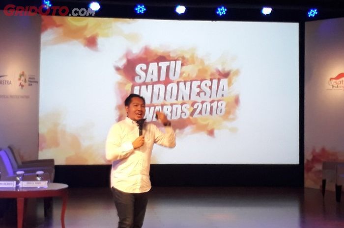 Karnanda Kurniardhi, Head of Internal Relation Astra saat memberikan penjelasan mengenai SATU Indonesia Awards