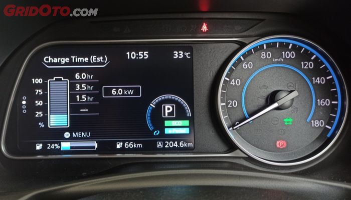 Fitur charge time estimate di mobil listrik Nissan Leaf