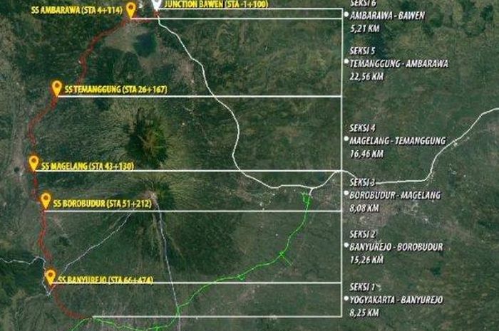 Titik lokasi simpang susun di Tol Yogyakarta-Bawen