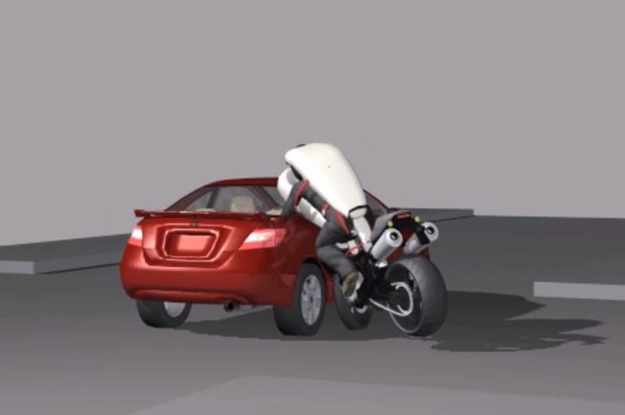Konsep airbag khusus pengendara motor