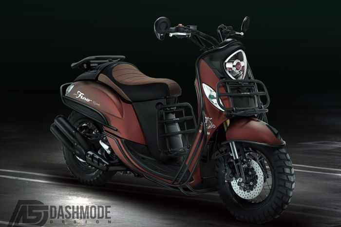 Yamaha Fino garapan Dashmode, tampil kekar ala motor petualang.