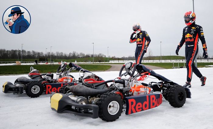 Max Verstappen dan Pierre Gasly merasa senang melaju di atas salju dengan gokart