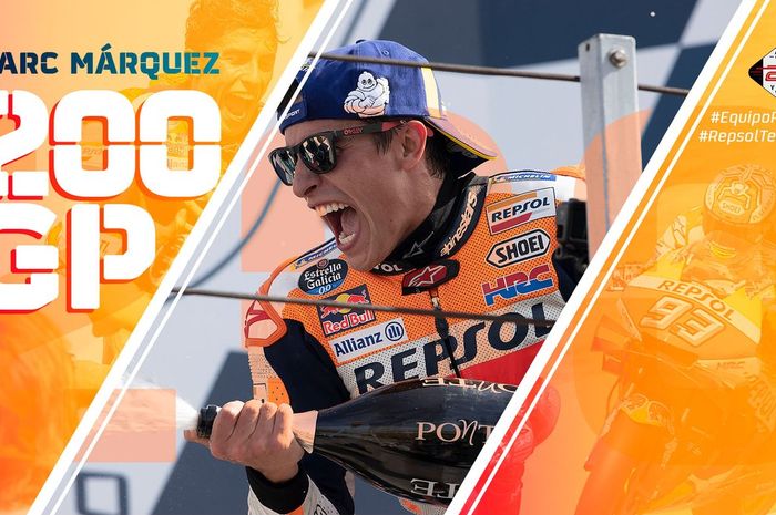 Di MotoGP Aragon 2019, Marc Marquez akan menjalani balapannya yang ke-200 dari semua kelas