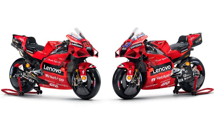 Livery motor MotoGP tim Ducati untuk musim balap MotoGP 2021 didominasi warna merah