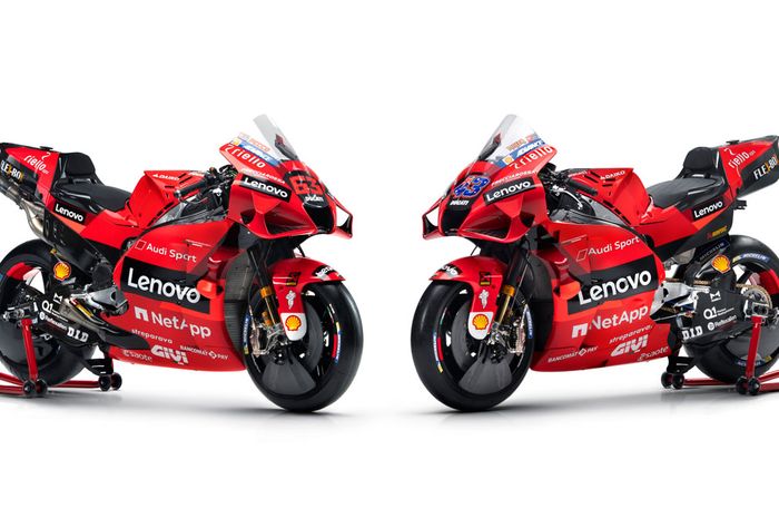 Livery motor MotoGP tim Ducati untuk musim balap MotoGP 2021 didominasi warna merah