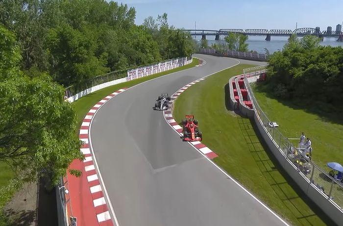 Sebastian Vettel keluar lintasan saat balapan F1 Kanada berlangsung 48 lap