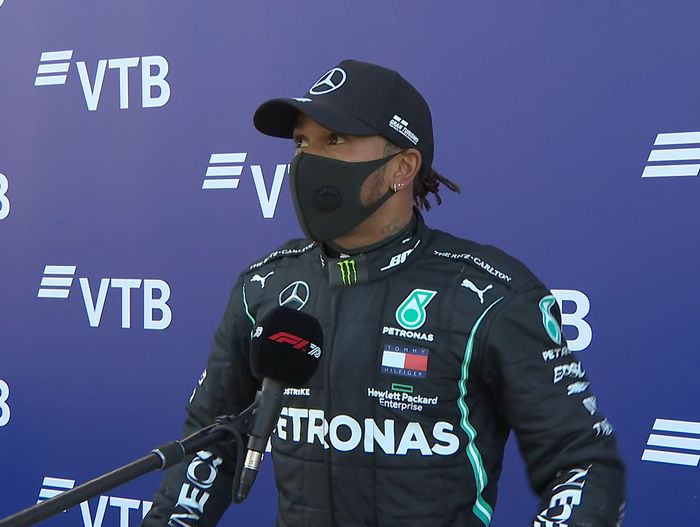 Mendapat hukuman penalti 10 detik di balapan F1 Rusia 2020, Lewis Hamilton merasa tidak boleh menang