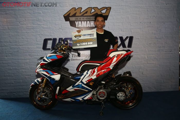 Gamma dengan modifikasi Yamaha Aerox bergaya lebih racing