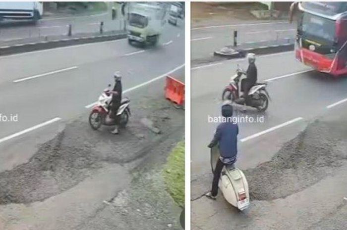Bus hantam pengendara BeAT di Batang sampai terpental