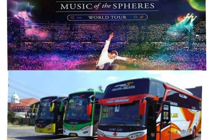 Ilustrasi open trip konser Coldplay di Surabaya, Jawa Timur.