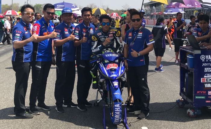 Wahyu Aji Trilaksana pembalap Yamaha Racing Indonesia berlaga di kelas Underbon 150 (UB150)