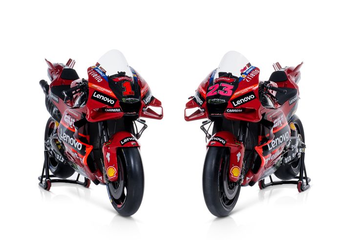 Selain memamerkan livery MotoGP 2023, Ducati Lenovo memperkenalkan duet pembalapnya Francesco Bagnaia dan Enea Bastianini