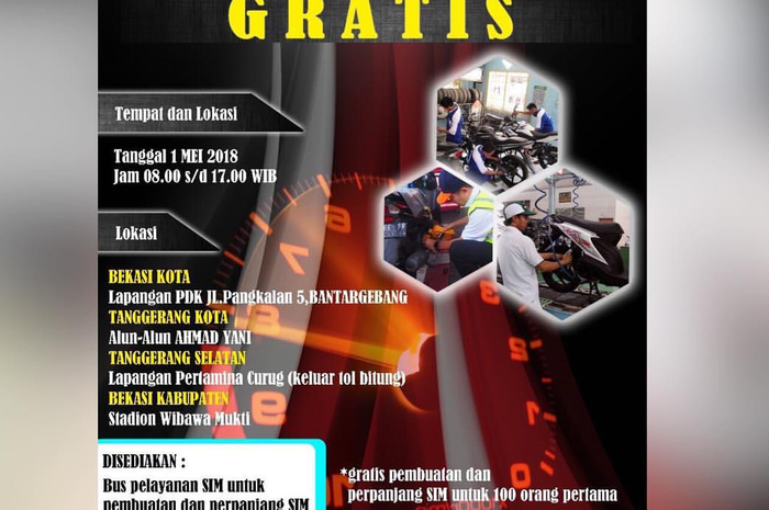 Polda Metro dan Polres adakan servis dan ganti oli gratis