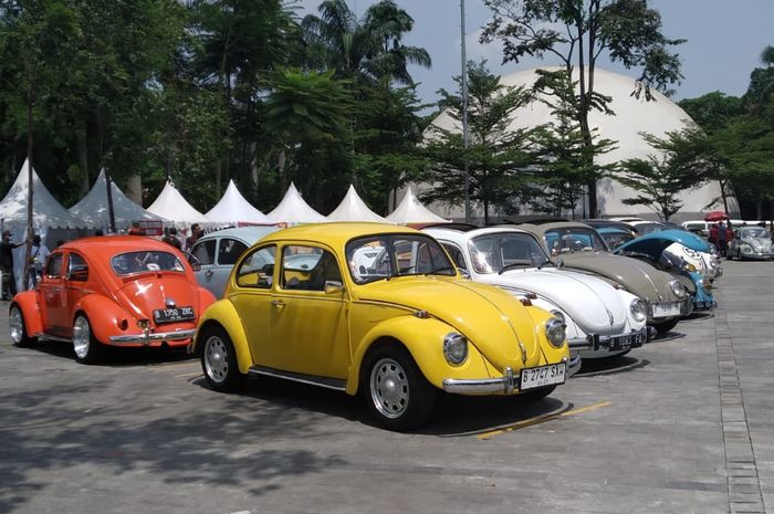 Deretan VW Beetle di ajang Beetle Battle, Minggu (17/12/2023).