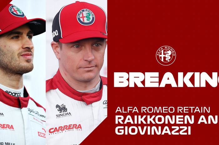 Antonio Giovinazzi dan Kimi Raikkonen kembali berduet membela tim Alfa Romeo untuk musim balap F1 2021