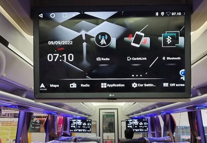 Smart TV pada bus baru PO JRG.