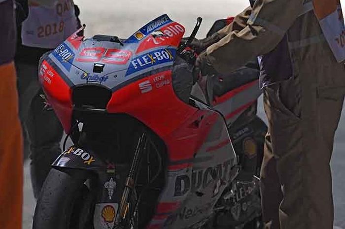 Motor Jorge Lorenzo setelah terjatuh di MotoGP Qatar 2018 semalam