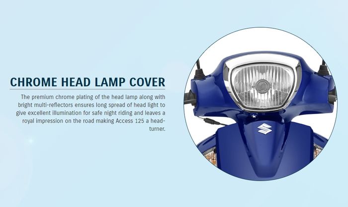 Cover headlamp berwarna chrome menambah kesan retro
