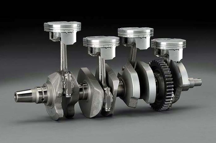 Penampakan posisi piston crossplane crankshaft