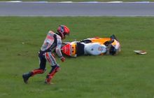 Hasil Warm Up MotoGP Australia 2022 - Marc Marquez Crash, Johann Zarco Tercepat di Trek Basah