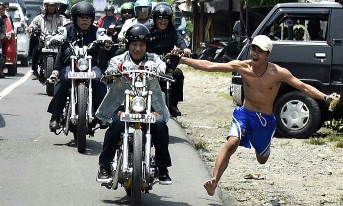 Arianto, pemuda yang ingin mengejar Jokowi sambil bertelanjang dada