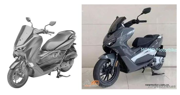 Paten desain yang iduga Yamaha NMAX anyar dan foto skutik misterius