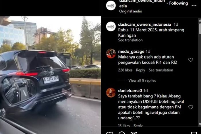 Viral Kijang Innova Zenix pelat sipil dikawal petugas Dishub. Simak aturannya berikut ini