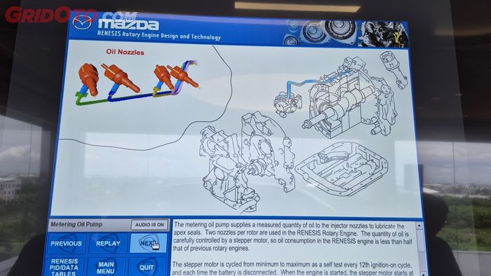 Ilustrasi penyemprotan oli kedalam apex mesin rotary
