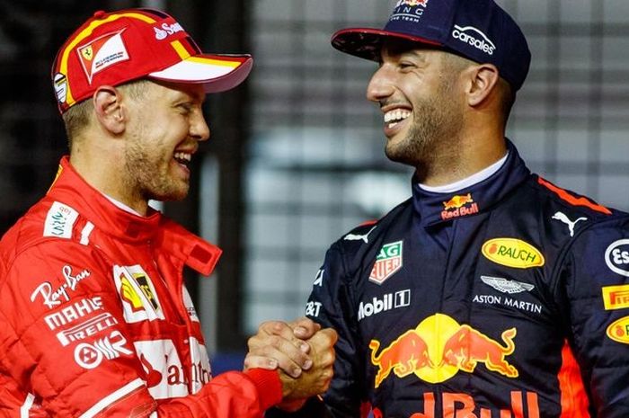 Daniel Ricciardo (kanan) Puji Sebastian Vettel Yang Selalu Bersikap Adil Meskipun Kalah