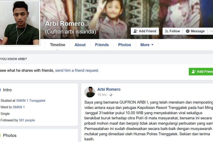 Arbi Romero mengganggap masalahnya selesai, tapi netizen enggak terima