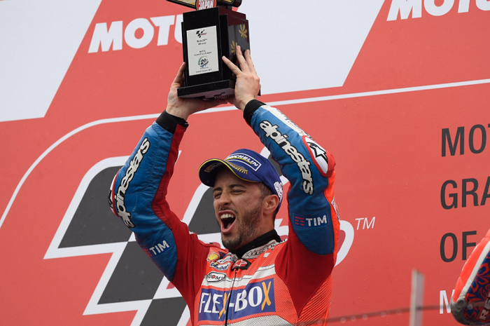 Andrea Dovizioso saat memenangkan MotoGP Jepang 2017
