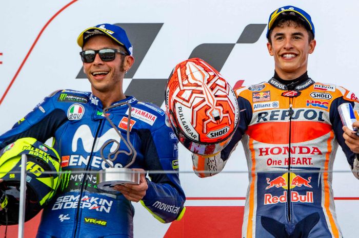 Valentino Rossi dan Marc Marquez di MotoGP Jerman 2018