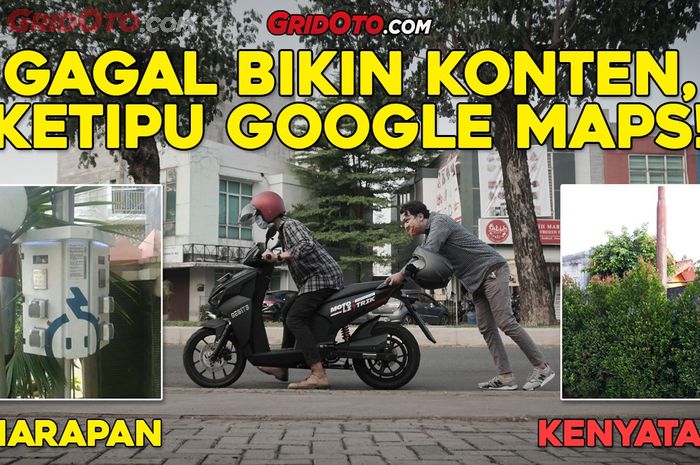 Mencari SPLU lewat aplikasi Google Maps untuk mengecas motor listrik Gesits