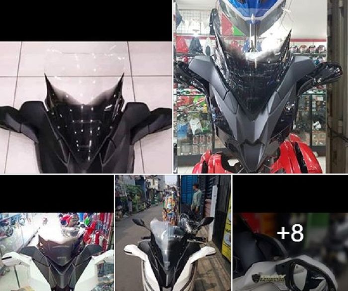 Pedagang windshield dan spion LED untuk Honda PCX 150 lokal.