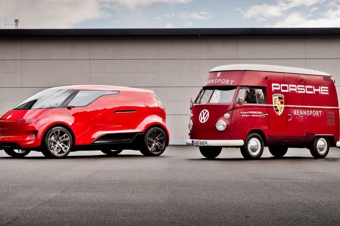Porsche Vision Renndienst bersama VW Type 2 Race Service Van.