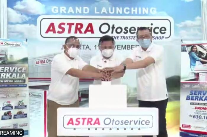 Peresmian layanan bengkel Astra Otoservice secara virtual oleh direksi Astra Otoparts Rabu pagi (11/11/2020) 