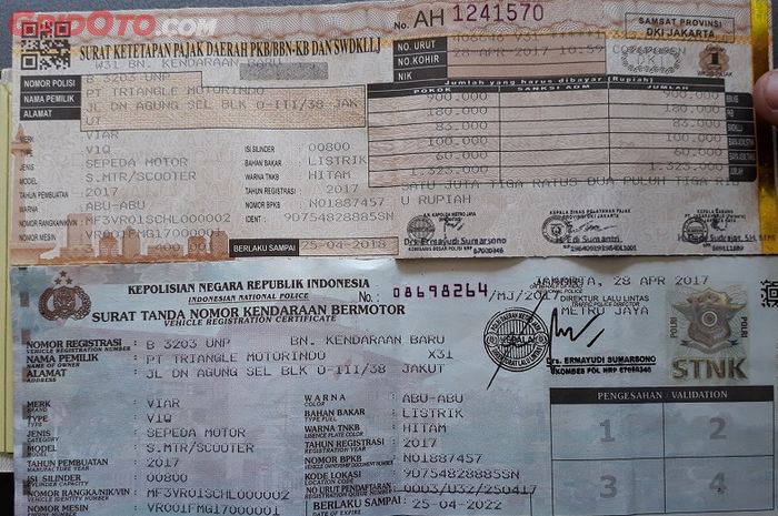 Ilustrasi pajak motor atau STNK