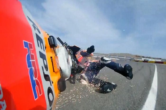 Alex Marquez crash di MotoGP Teruel 2020