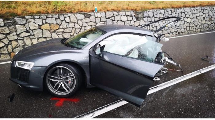 Kondisi Audi pasca kecelakaan
