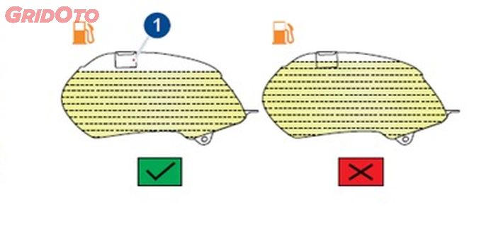 Isi ulang bensin TVS Ronin dilarang terlalu penuh
