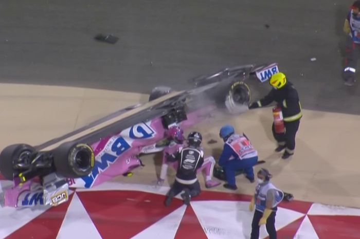Lance Stroll crash di F1 Bahrain 2020