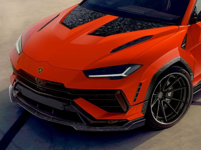 Tampilan depan modifikasi Lamborghini Urus S dikemas lebih simpel minim lekukan