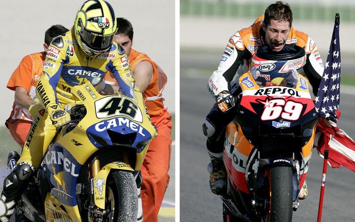 Valentino Rossi terjatuh dan Nicky Hayden mengunci gelar juara dunia MotoGP 2006