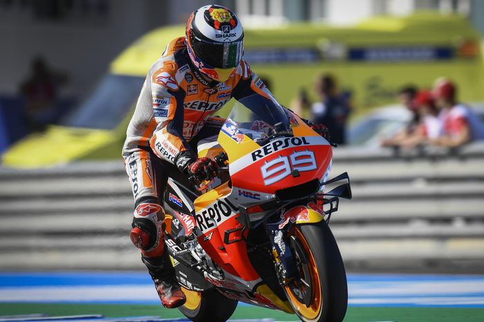 Pembalap Repsol Honda, Jorge Lorenzo berharap bisa kompetitif usai meraih posisi ke-9 saat FP2 MotoGP Spanyol (03/05/2019)