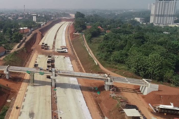 Ilustrasi konstruksi Jalan Tol Kunciran - Serpong
