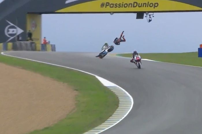 Luca Marini crash di FP2 Moto2 Prancis 2020